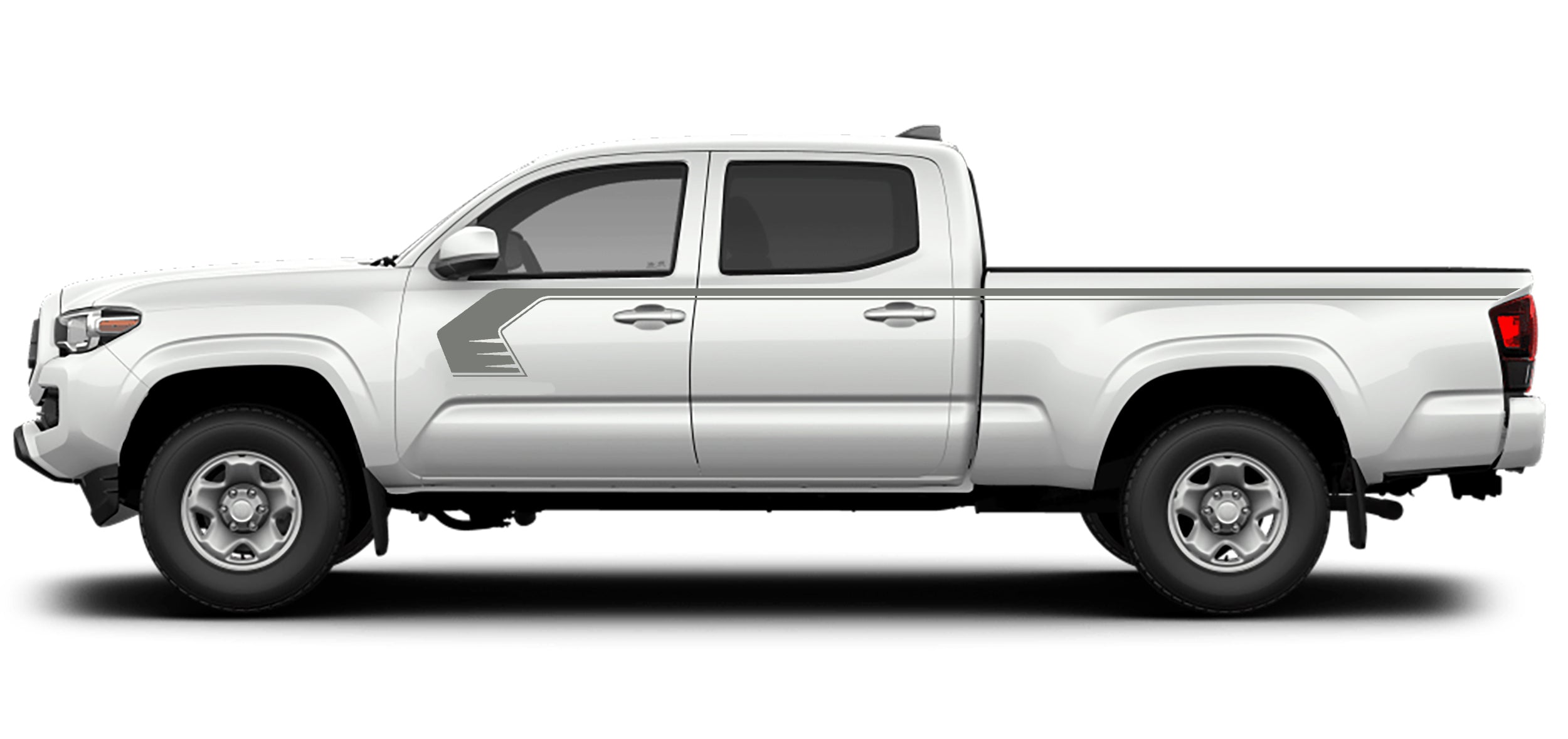 storm upper door panel stripe vinyl decals for toyota tacoma 2016 to 2023 models gray