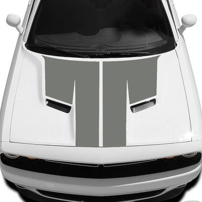 t style hood decal for dodge challenger 2015 to 2023 models gray