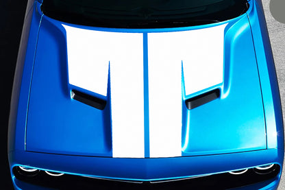 t style hood decal for dodge challenger 2015 to 2023 models white