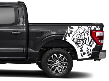 tiger bed decals for ford f150 2021 to 2023 models white
