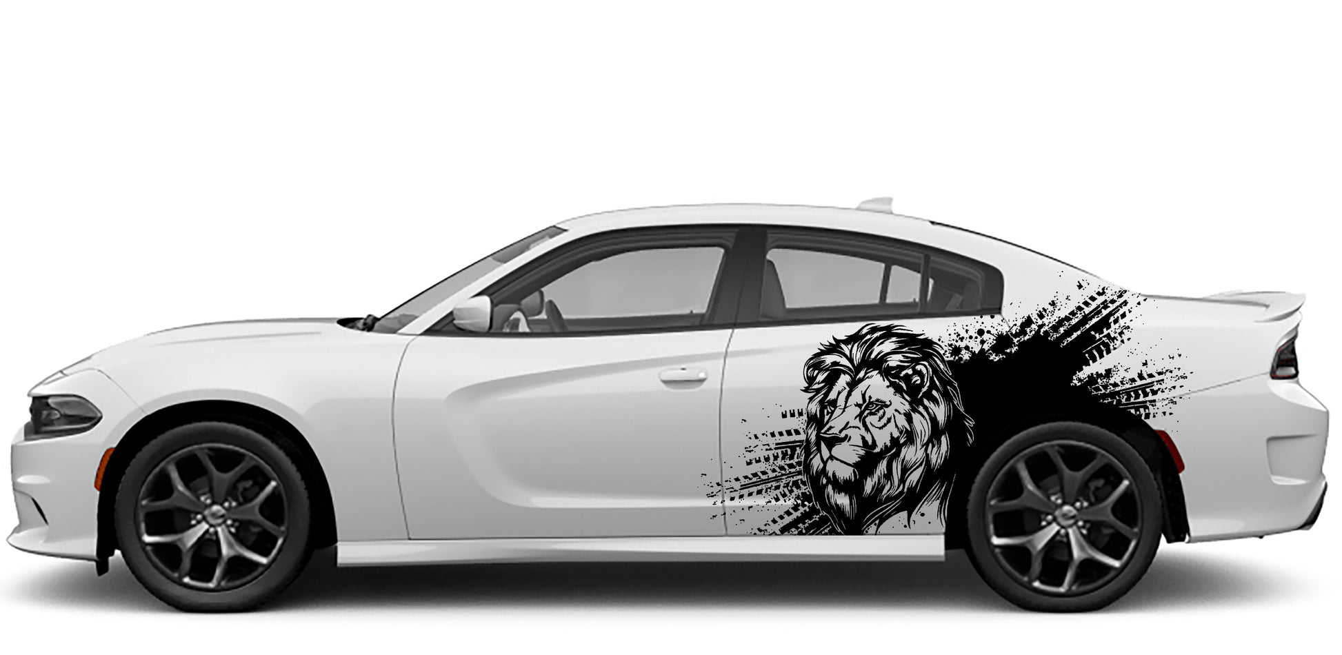 Dodge Charger Tiger Splash Side Decals (Pair) : Vinyl Graphics Kit Fits (2015-2023)