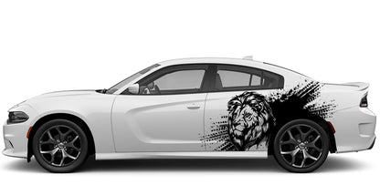 Dodge Charger Tiger Splash Side Decals (Pair) : Vinyl Graphics Kit Fits (2015-2023)