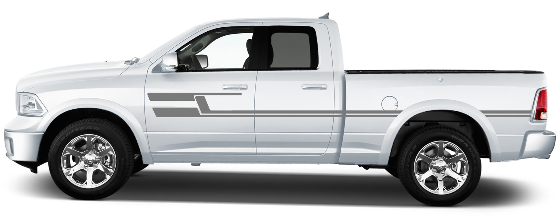 upper door stripes for dodge ram 2008 to 2018 models gray