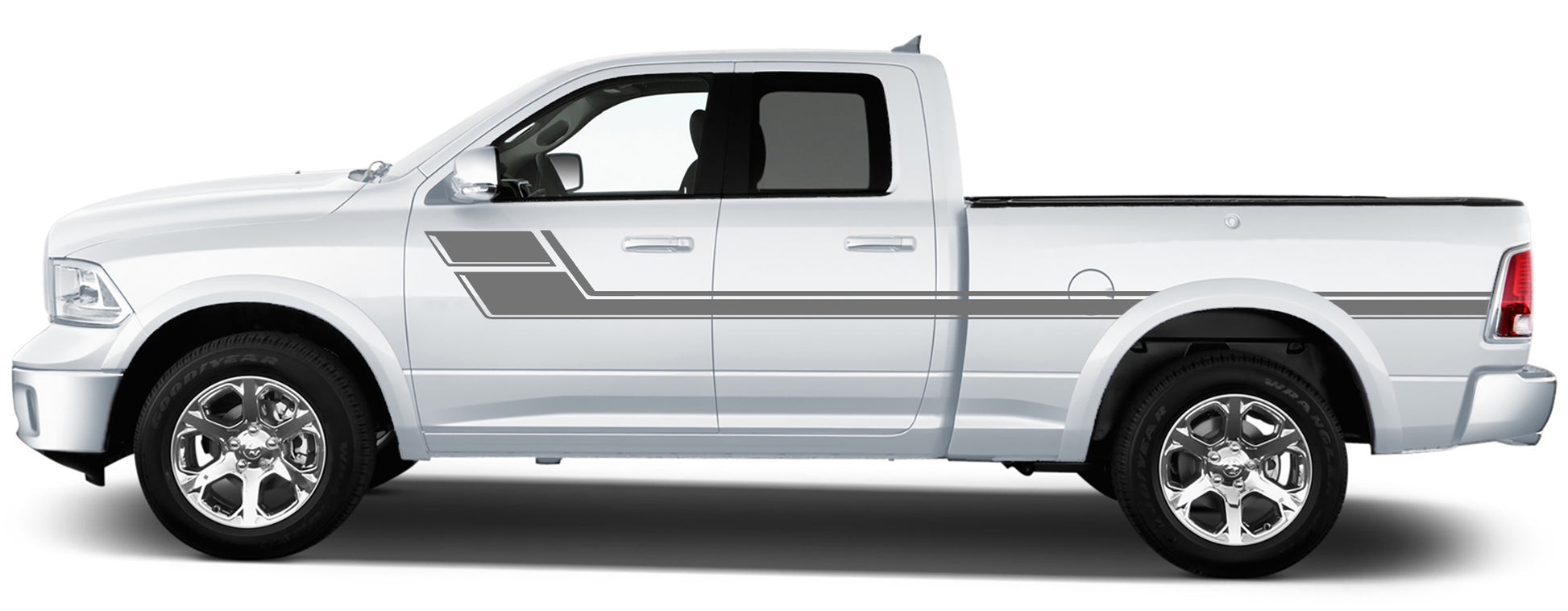 upper door side stripes for dodge ram 2008 to 2018 models gray
