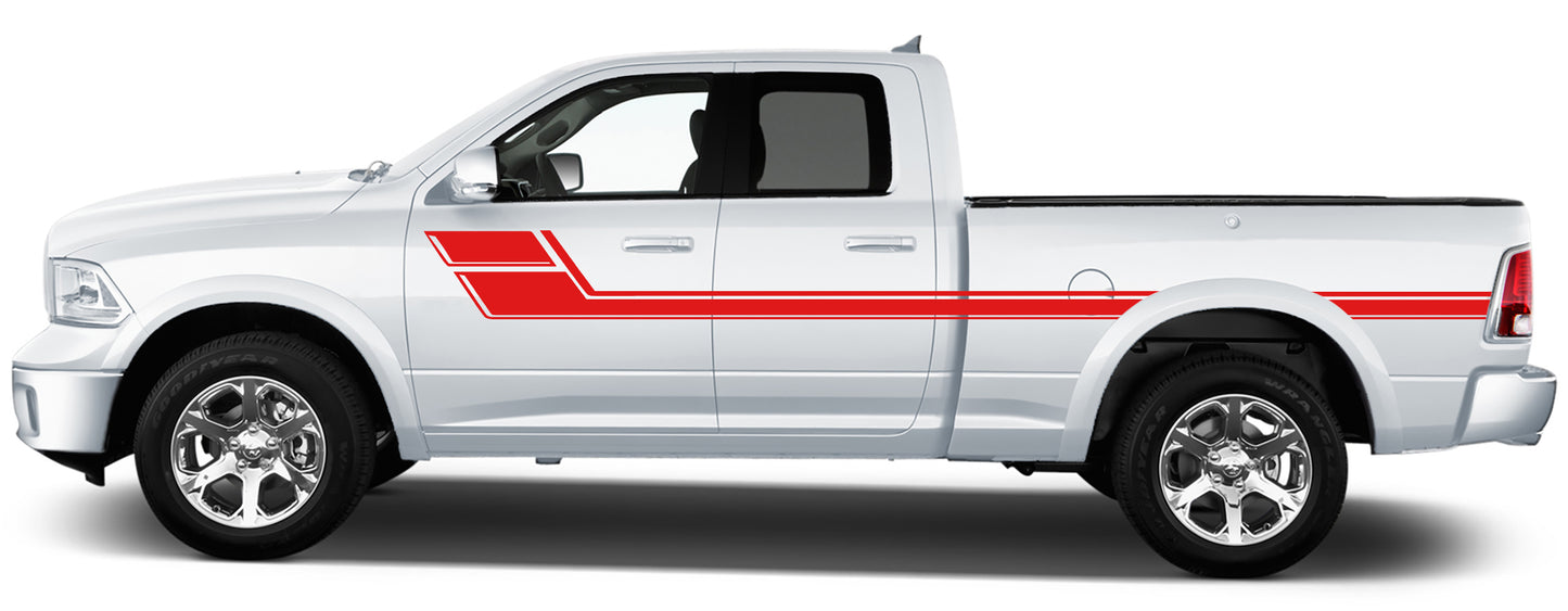 upper door side stripes for dodge ram 2008 to 2018 models red