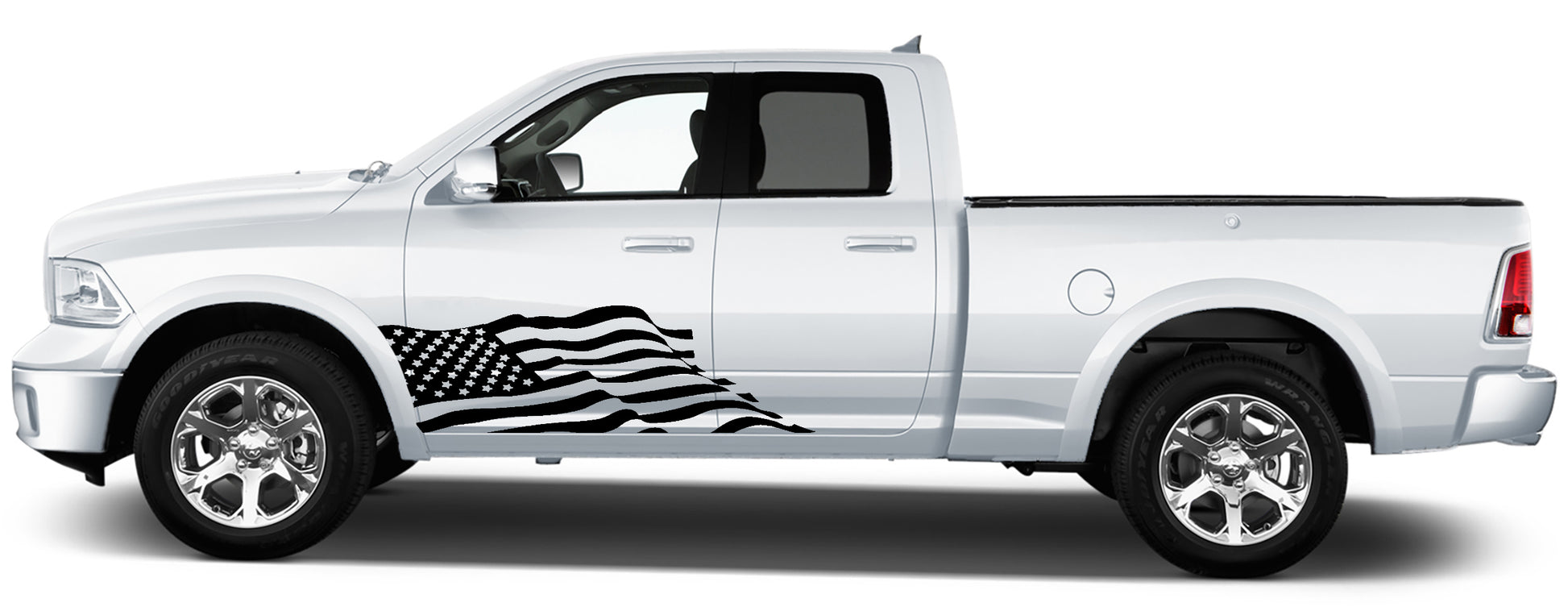 us flag side door graphics for dodge ram 2008 to 2018 models black