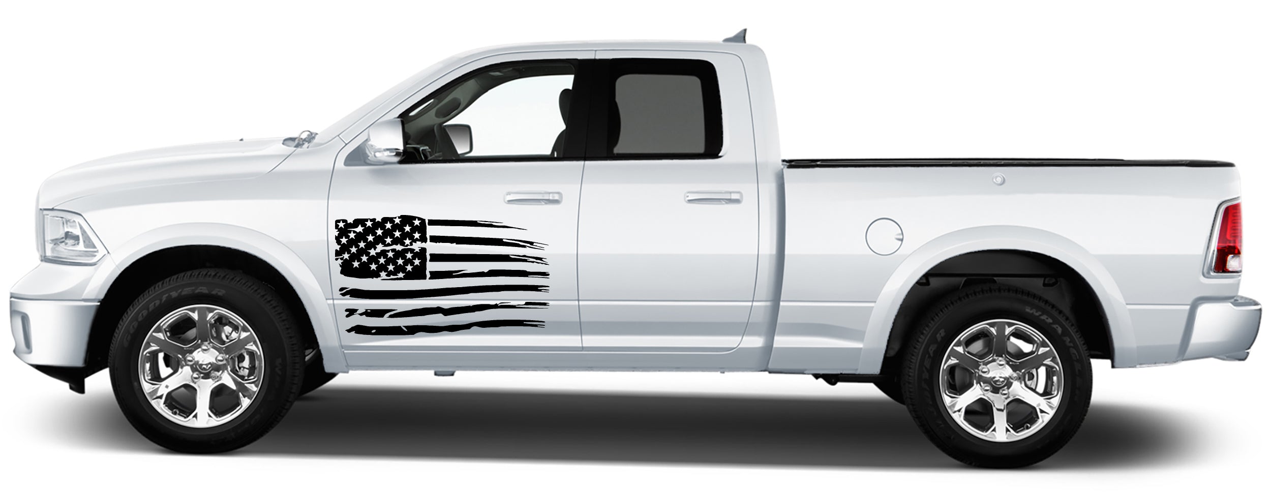 usa flag front door graphics for dodge ram 2008 to 2018 models black