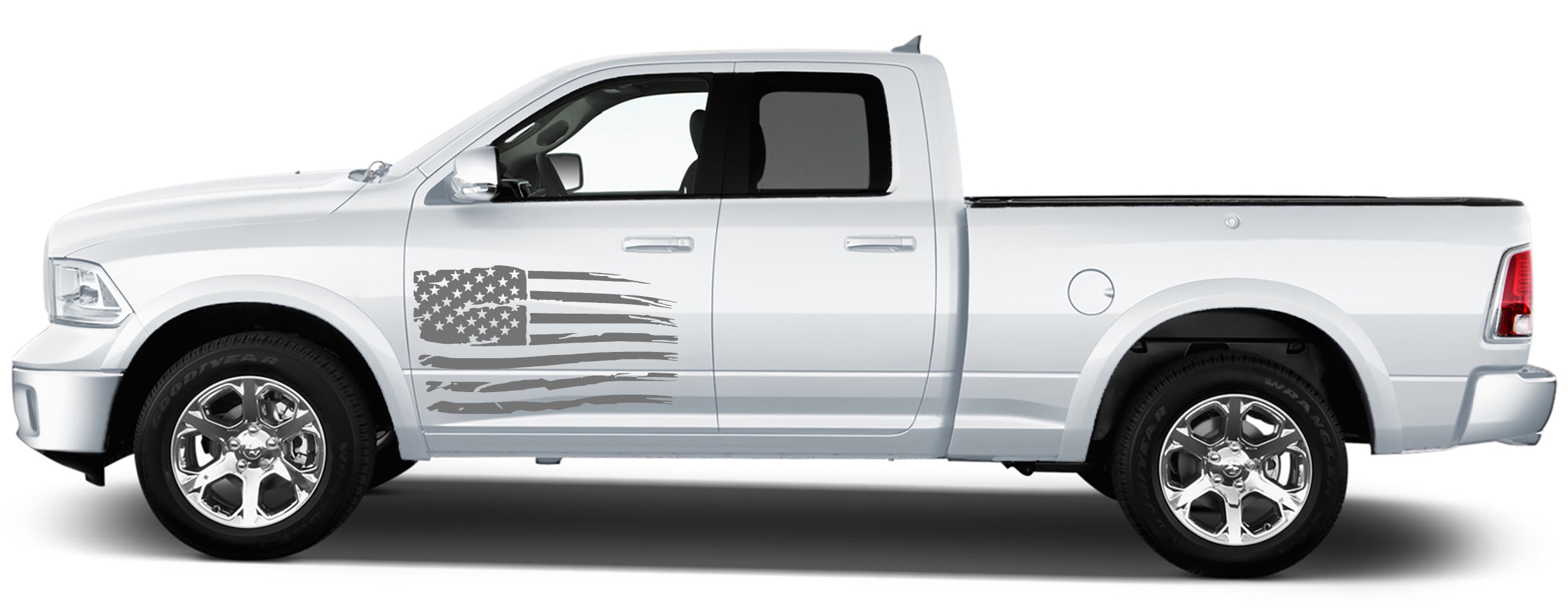 usa flag front door graphics for dodge ram 2008 to 2018 models gray
