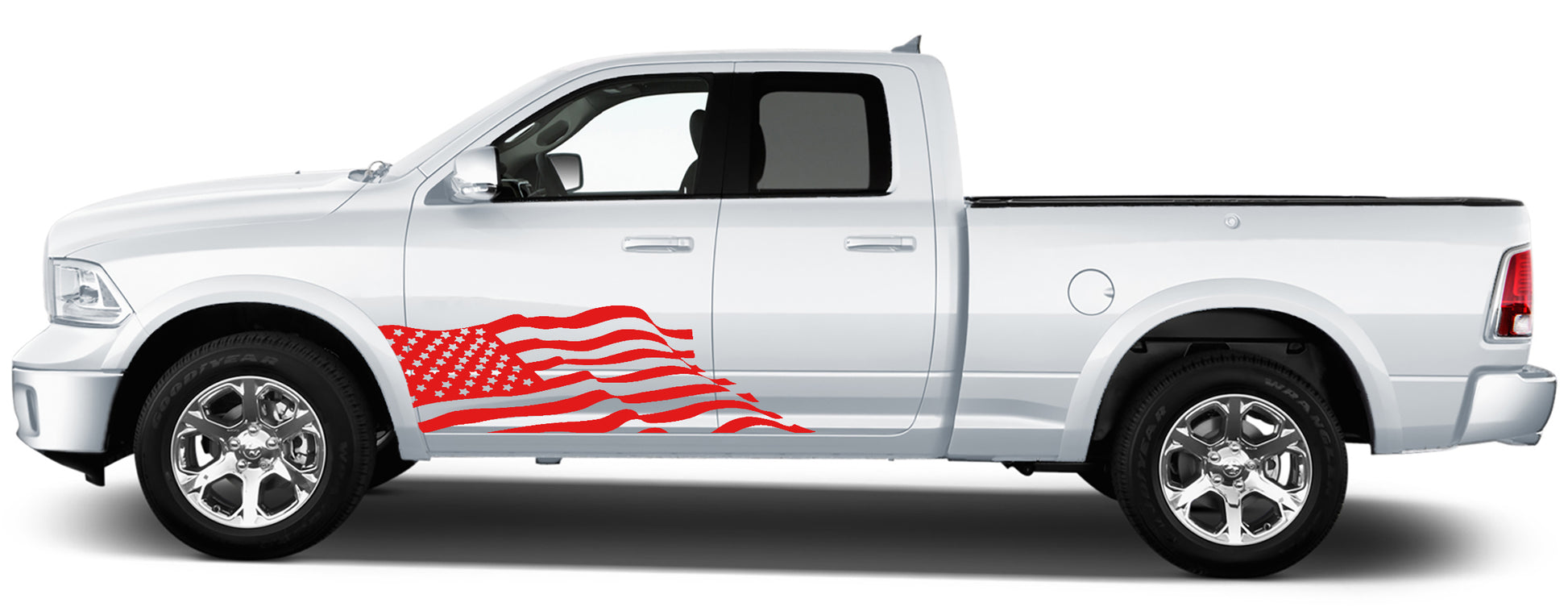 us flag side door graphics for dodge ram 2008 to 2018 models red