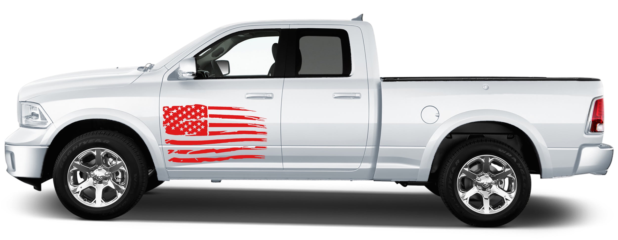 usa flag front door graphics for dodge ram 2008 to 2018 models red