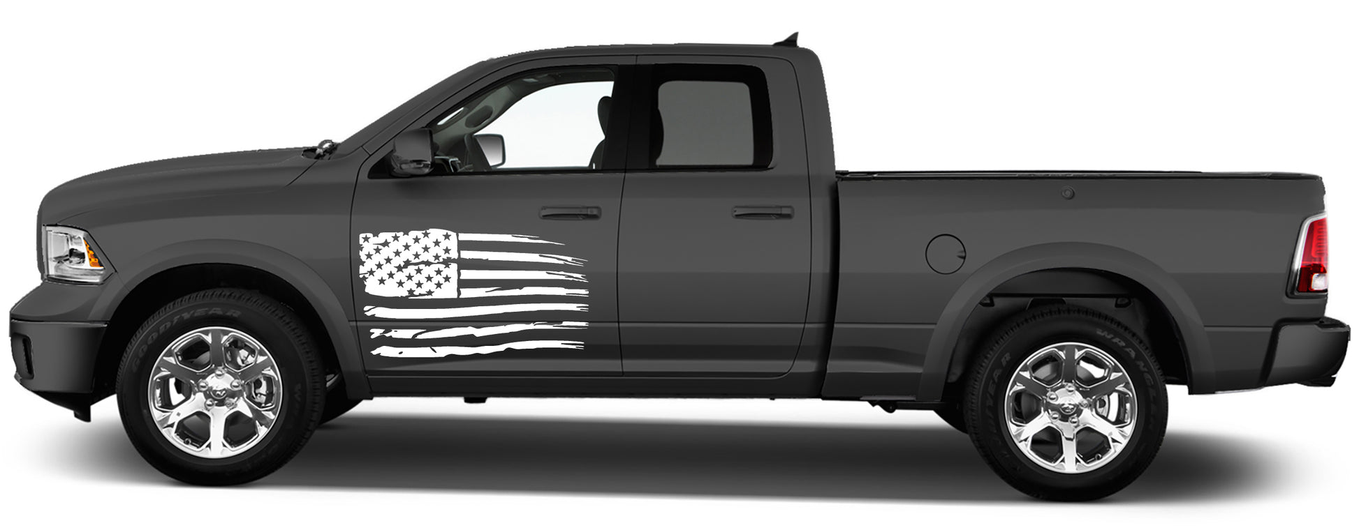 usa flag front door graphics for dodge ram 2008 to 2018 models white
