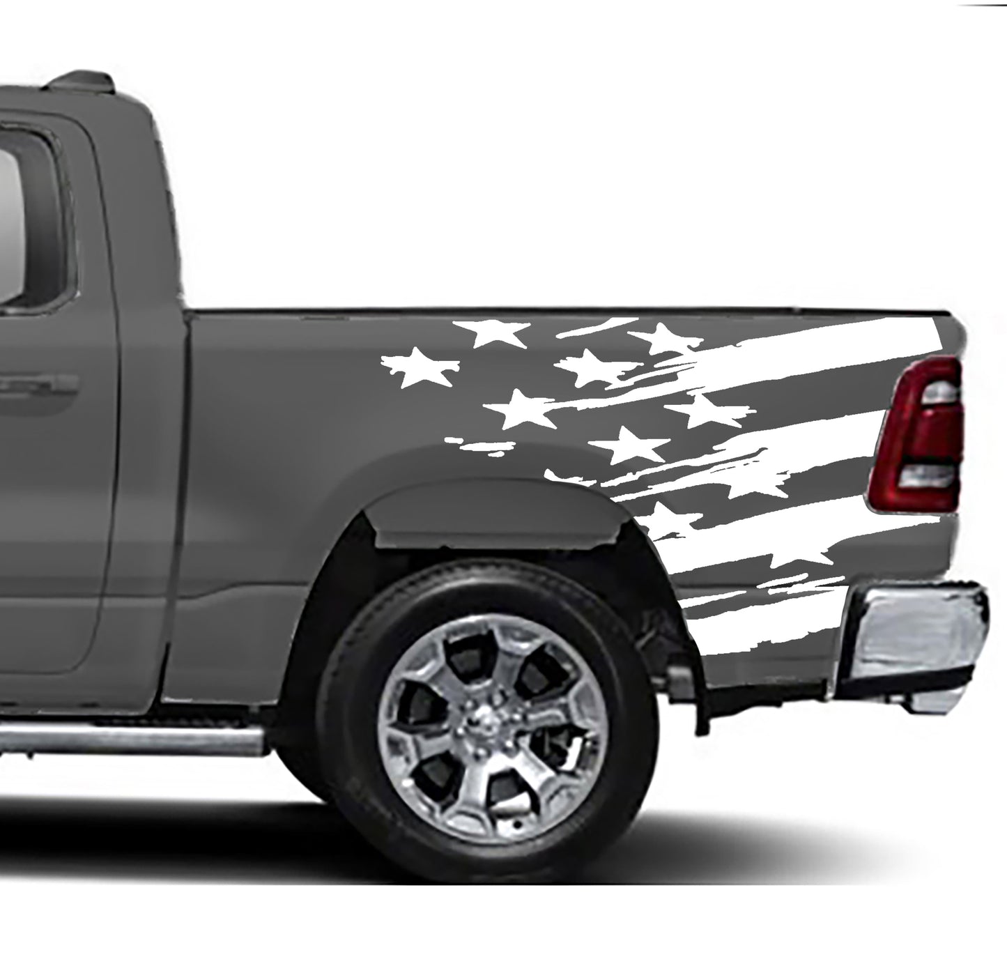 american flag bed graphics for dodge ram 1500 2500 2019 to 2023 models white