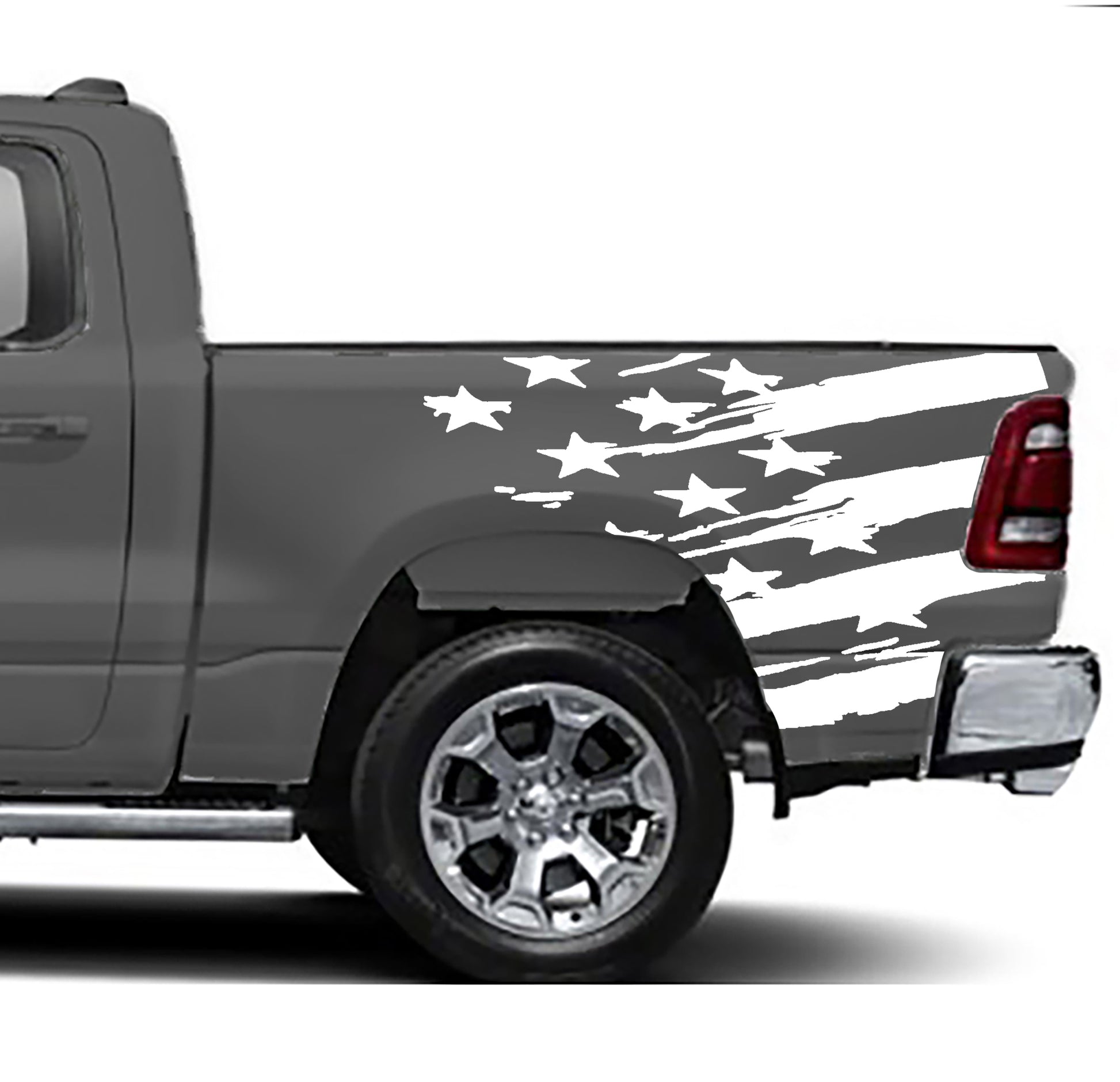 american flag bed graphics for dodge ram 1500 2500 2019 to 2023 models white