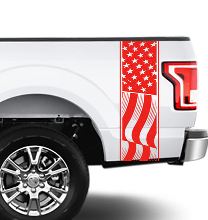 universal usa flag truck bed decal for all truck models and makes red