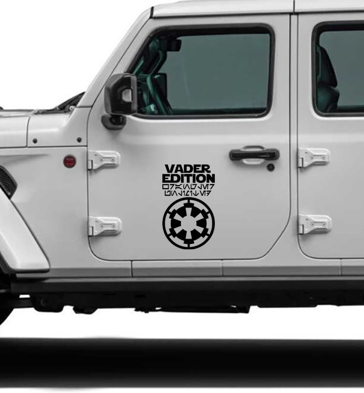 Jeep Wrangler JL/JK Vader Edition Door Decals (Pair) Vinyl Graphics.