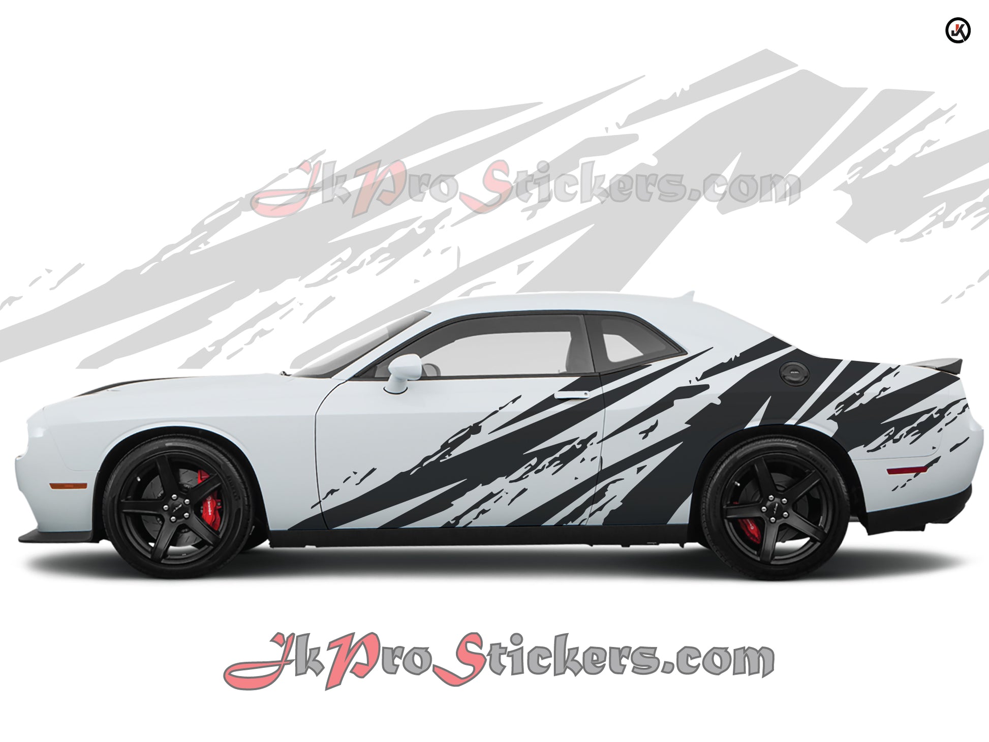 Vinyl Graphics Kit for Dodge Challenger (2008-2023): Grunge Side Decals (Pair)