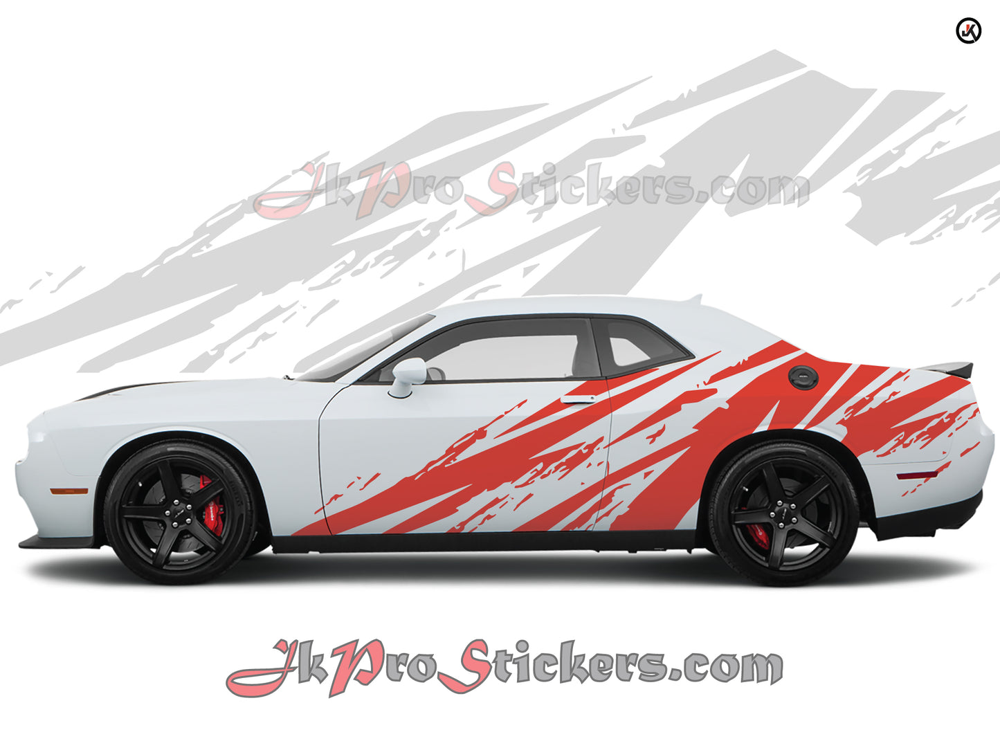 Vinyl Graphics Kit for Dodge Challenger (2008-2023): Grunge Side Decals (Pair)