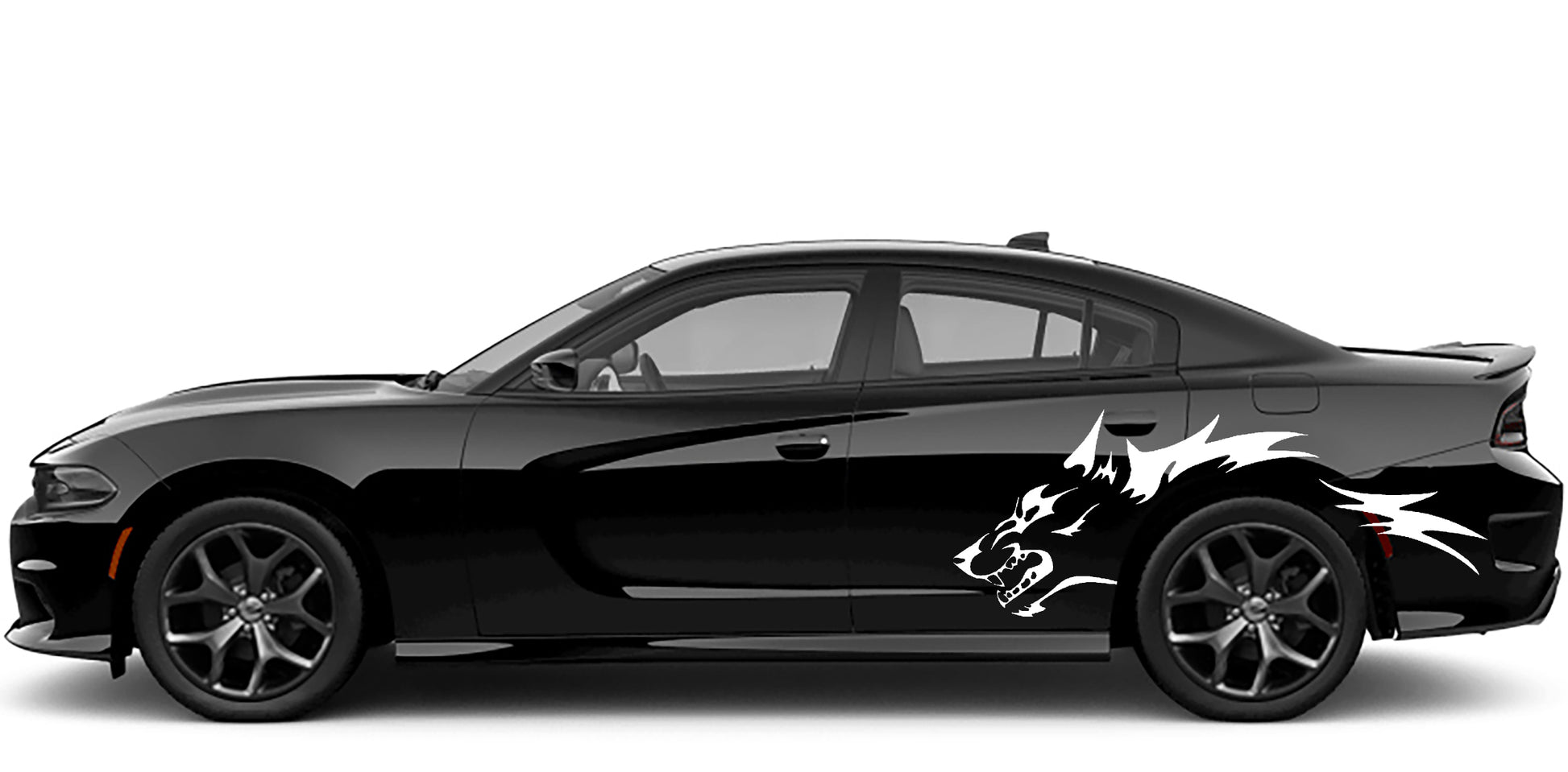 wolf side decals for dodge charger 2015 to 2023 models white