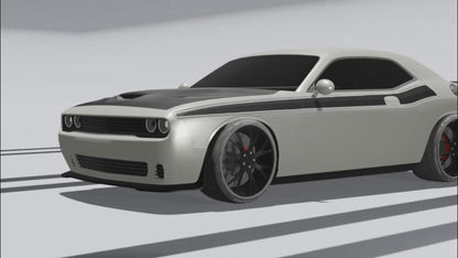 Dodge Challenger Pinstripe Short Side Stripes Decals (Pair) : Vinyl Graphics Kit Fits (2008-2023)