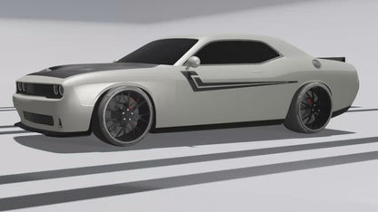 Dodge Challenger Door Stripes Side Decals (Pair) : Vinyl Graphics Kit Fits (2008-2023)