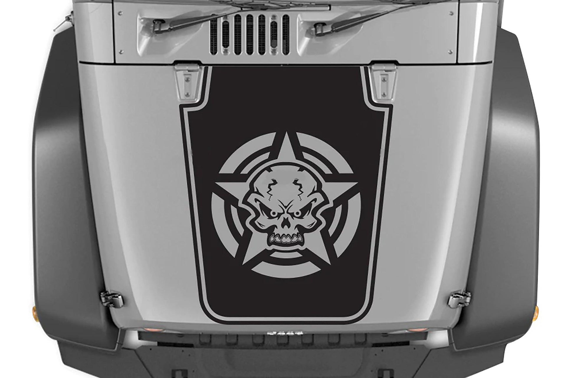 Jeep Wrangler JK (2007-2018) Custom Decals, Graphics and Stickers - Army Star Hood Decal - Jkprostickers