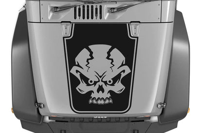 Jeep Wrangler JK (2007-2018) Custom Decals, Graphics and Stickers - Angry Skull Hood Decal - Jkprostickers