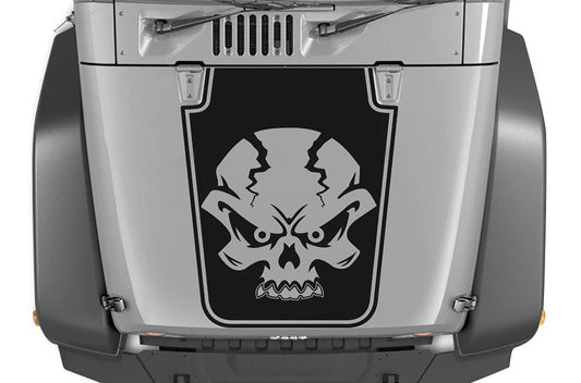 Jeep Wrangler JK (2007-2018) Custom Decals, Graphics and Stickers - Angry Skull Hood Decal - Jkprostickers