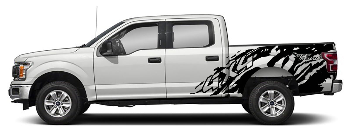 Ford F-150 4x4 Off Road Bed Decals (Pair) : Vinyl Graphics Kit Fits (2