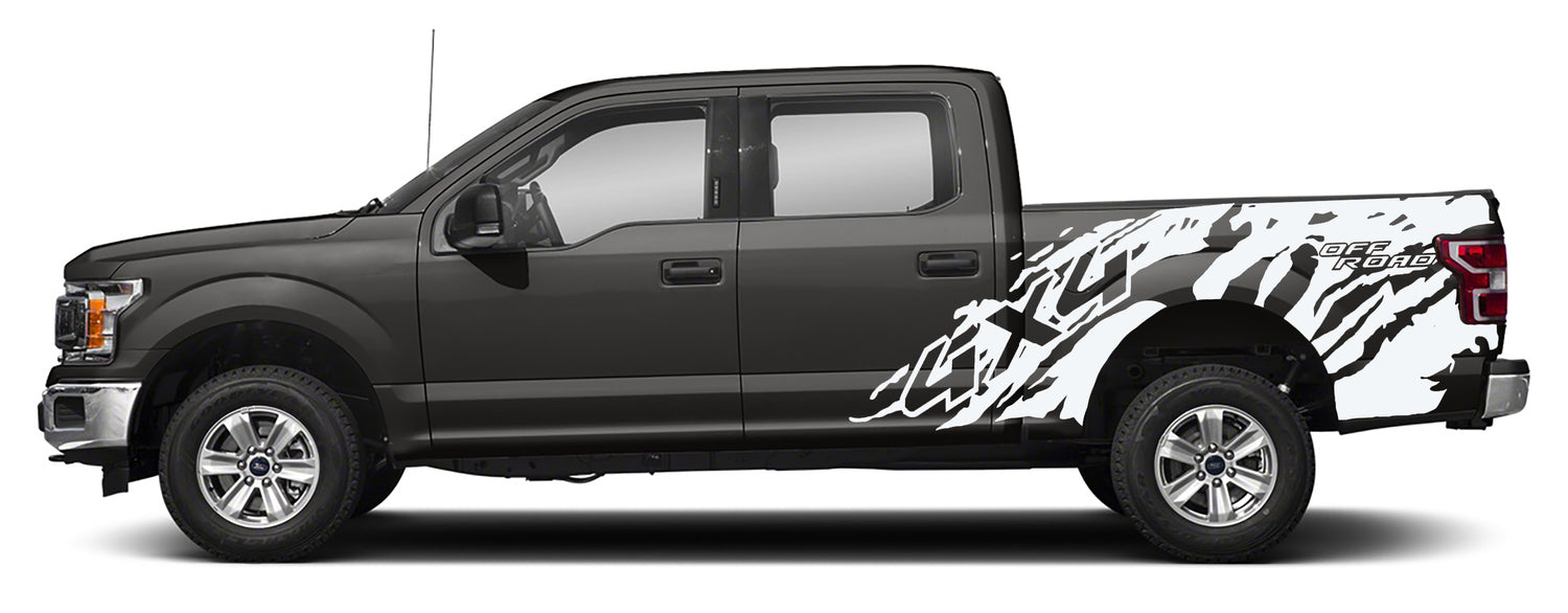 Ford F-150 4x4 Off Road Bed Decals (Pair) : Vinyl Graphics Kit Fits (2