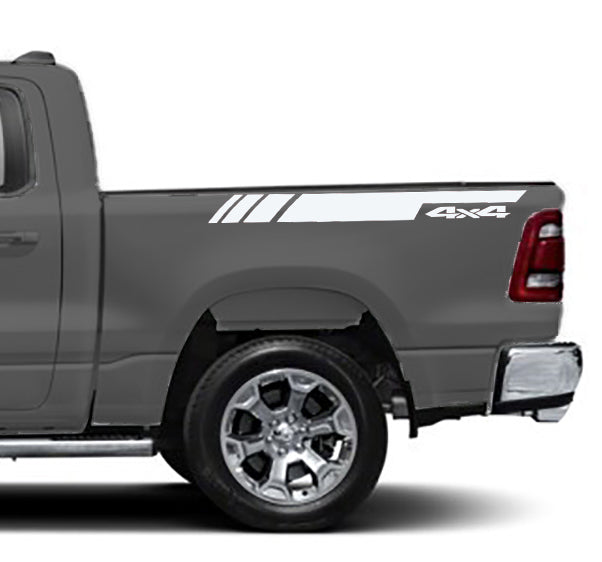 Dodge Ram Rumble Stripes Bed Decals (Pair) : Vinyl Graphics Kit Fits (2019-2023)