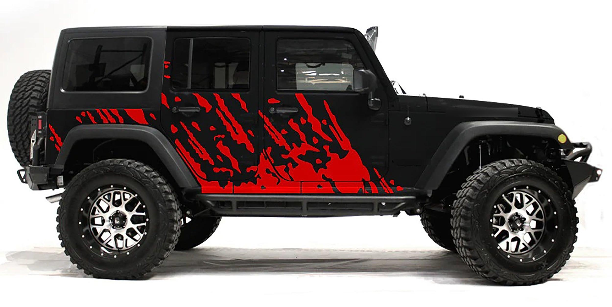 Jeep Wrangler JK (2007-2018) Custom Decals, Graphics and Stickers - Brust Kit - Jkprostickers
