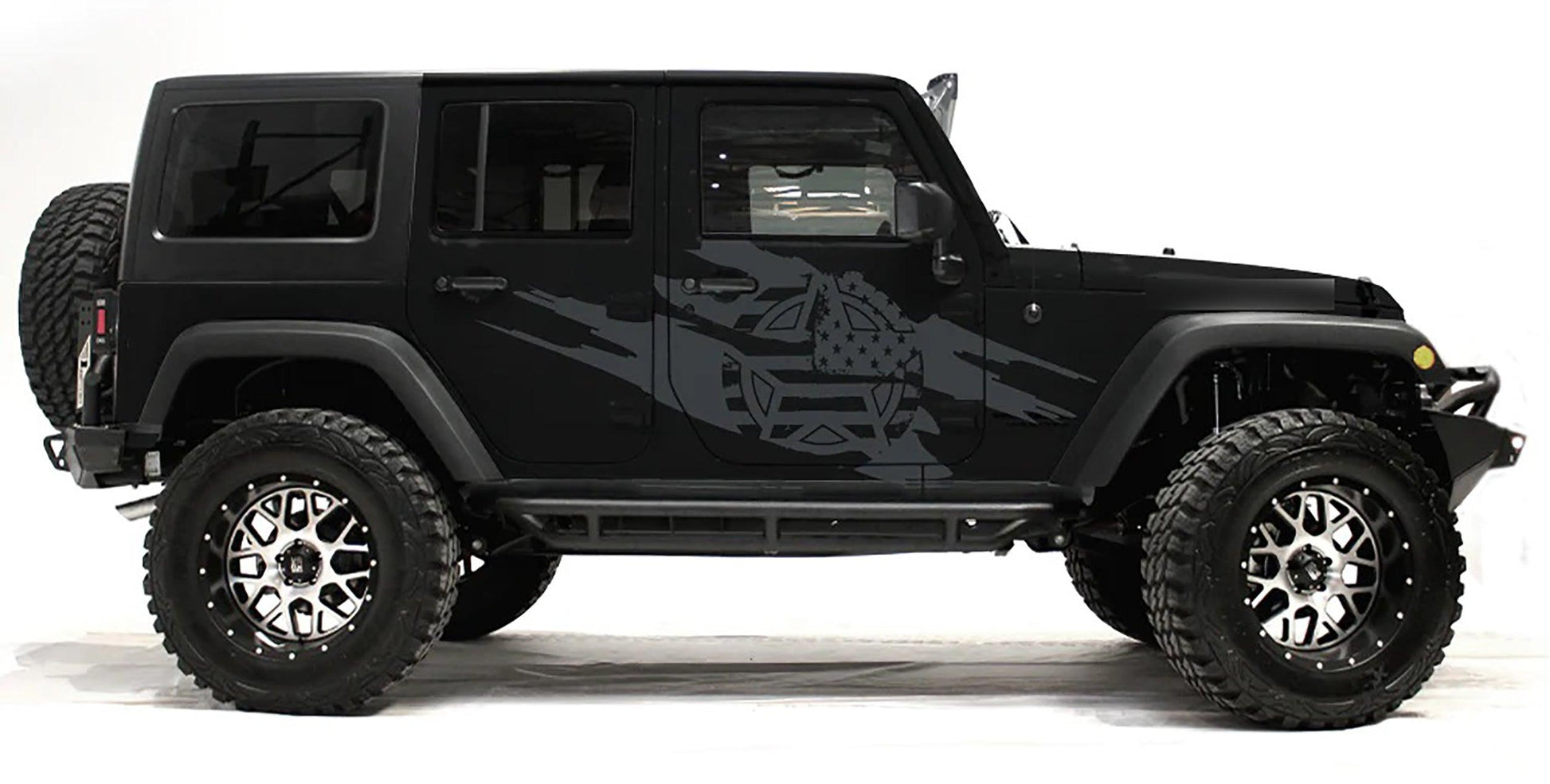 Jeep Wrangler JK (2007-2018) Custom Decals, Graphics and Stickers - Army Style Torn Kit - Jkprostickers