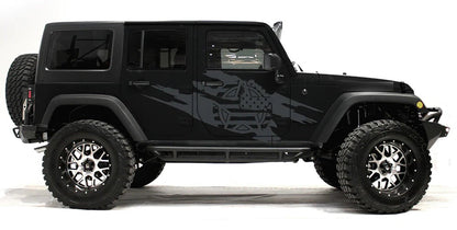 Jeep Wrangler JK (2007-2018) Custom Decals, Graphics and Stickers - Army Style Torn Kit - Jkprostickers