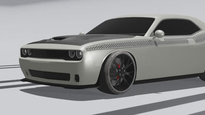 Dodge Challenger HoneyComb Style Short Stripes Decals (Pair) : Vinyl Graphics Kit Fits (2008-2023)