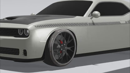 Dodge Challenger HoneyComb Beltline Stripes Decals (Pair) : Vinyl Graphics Kit Fits (2008-2023)
