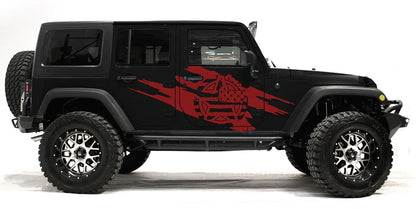 Jeep Wrangler JK (2007-2018) Custom Decals, Graphics and Stickers - Army Style Torn Kit - Jkprostickers