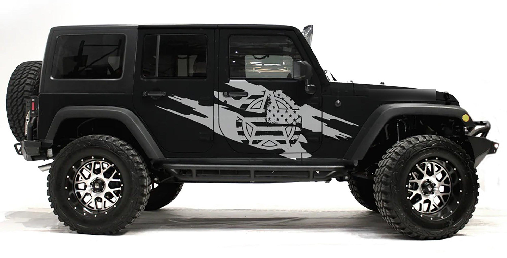 Jeep Wrangler JK (2007-2018) Custom Decals, Graphics and Stickers - Army Style Torn Kit - Jkprostickers