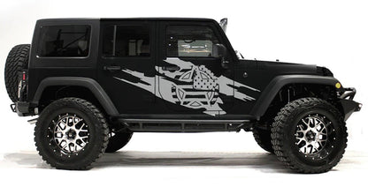 Jeep Wrangler JK (2007-2018) Custom Decals, Graphics and Stickers - Army Style Torn Kit - Jkprostickers