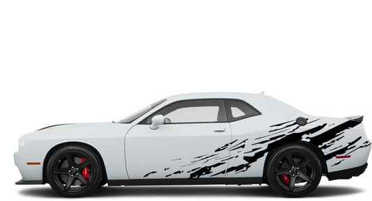 Dodge Challenger Mud Splash Side Decals (Pair) : Vinyl Graphics Kit Fits (2008-2023)