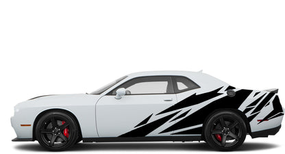 Dodge Challenger Geometric Side Decals (Pair) : Vinyl Graphics Kit Fits (2008-2023)