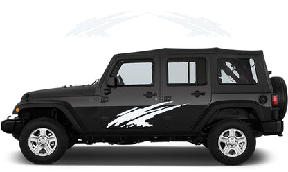 Jeep Wrangler JK Door Splash Decals (Pair) : Vinyl Graphics Kit fits (2007-2018)