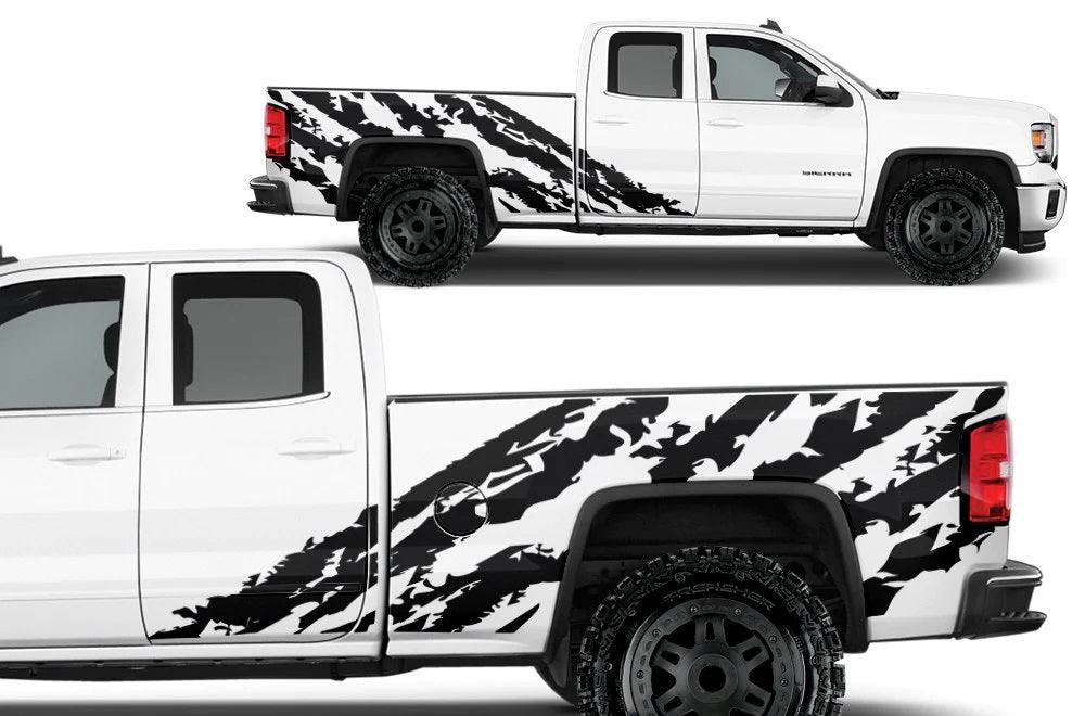 GMC Sierra 2014-2017 Custom Vinyl Decal, Graphics and Stickers - Shred Side Kit - Jkprostickers