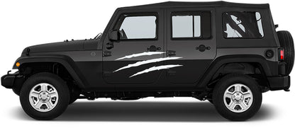 Jeep Wrangler JK Scratches Side Decals Pair : Vinyl Graphics Kit fits (2007-2018)