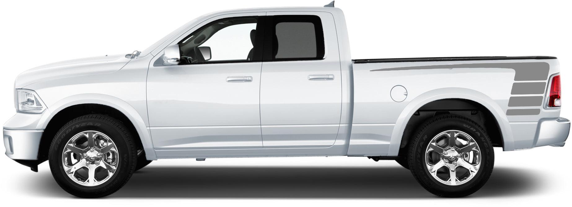 Dodge Ram 1500/2500/3500 (2009-2018) Custom Vinyl Decals, Graphics and Stickers - Hockey bed decal (Pair) - Jkprostickers