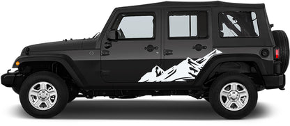 Jeep Wrangler JK Mountains Side Decals (Pair) : Vinyl Graphics Kit fits (2007-2018)