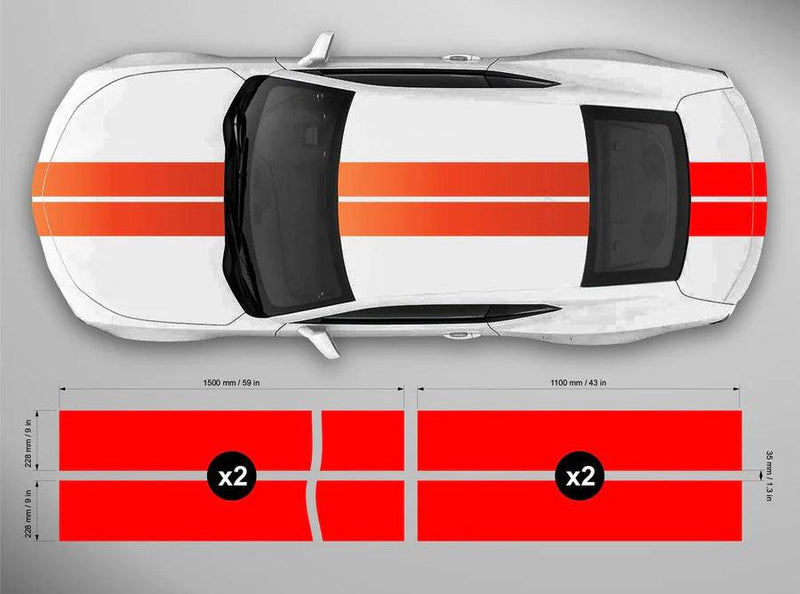 Chevrolet Camaro Full Body Racing Stripes : Vinyl Graphics Kit Fits (A