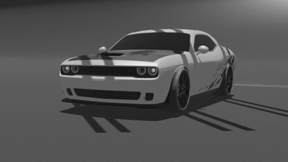 Dodge Challenger Mud Splash Side Decals (Pair) : Vinyl Graphics Kit Fits (2008-2023)