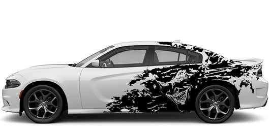 Dodge Charger Joker Grunge Side Decals (Pair) : Vinyl Graphics Kit Fits (2015-2023)