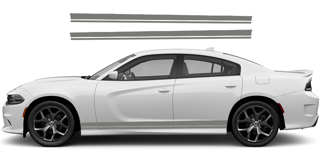 Dodge Charger Standard Rocker Stripes Decals (Pair) : Vinyl Graphics Kit Fits (2015-2023)