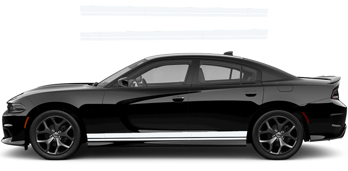 Dodge Charger Standard Rocker Stripes Decals (Pair) : Vinyl Graphics Kit Fits (2015-2023)